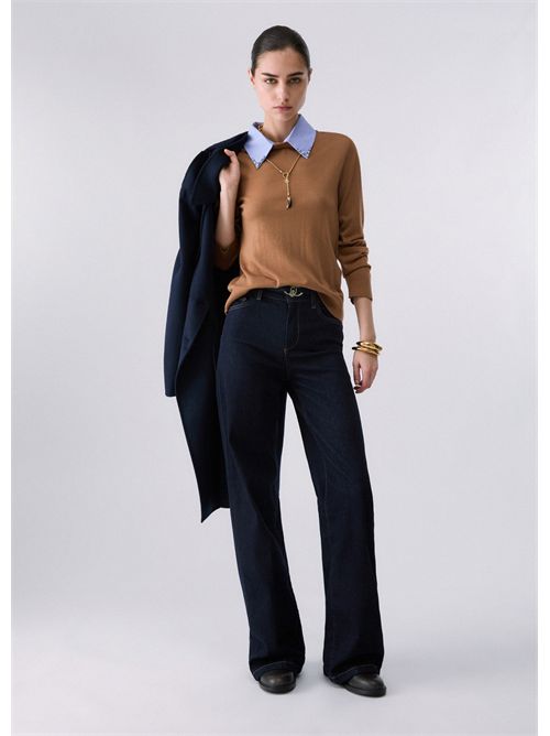 Maglia con dettaglio popeline LIU JO | WF6452MA16R/L9440